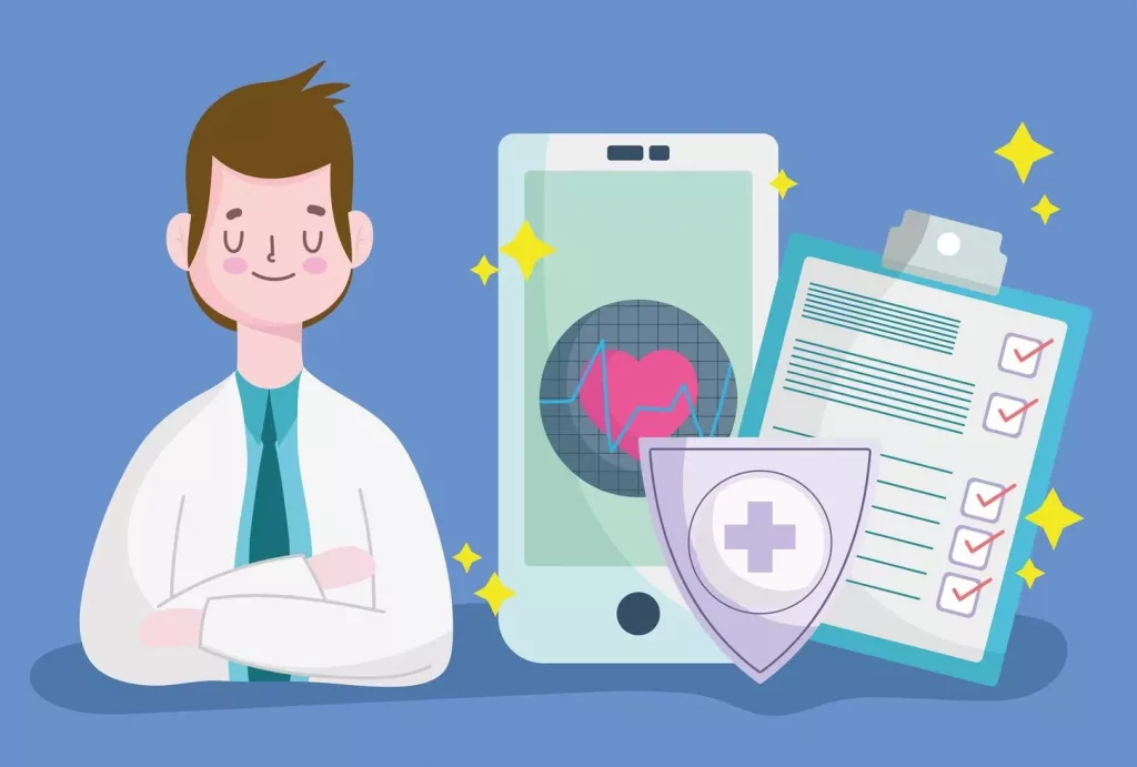 Doctor diagnosis monitoring vector